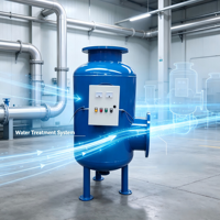 Système complet de traitement de l'eau électronique pour la désincrustation de l'eau de circulation des systèmes CVC hôteliers
