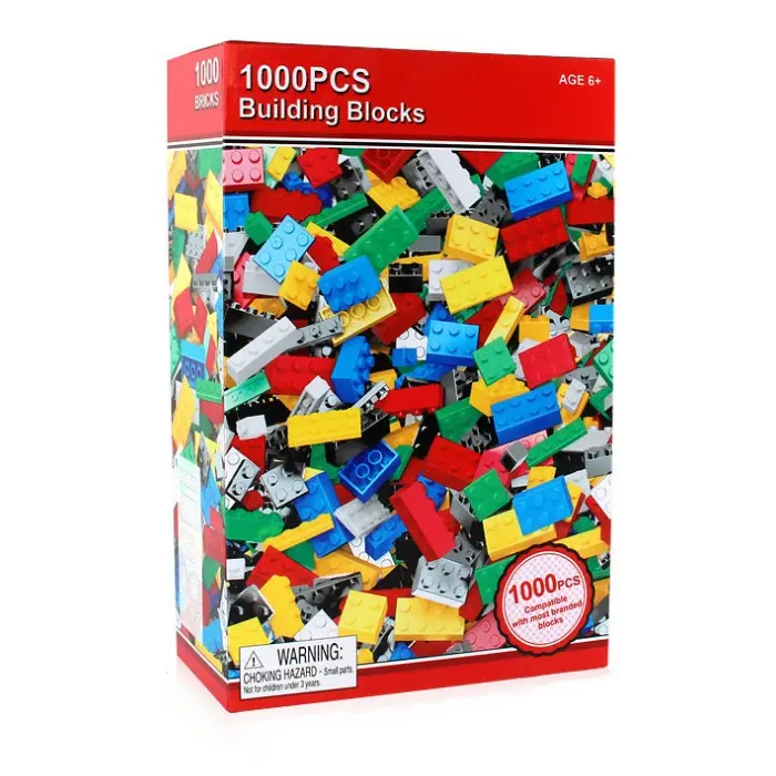 Классических цветов оптом строительные блоки игровой набор детей пластик 1000 шт Строительные кирпичи случайным образом; Смешанные цвета; Формы "сделай сам" для сборки