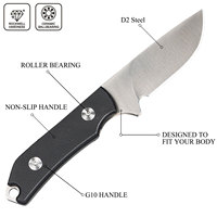 Couteau de chasse multi-usages Couteau pliant D2 Survival Tactical EDC Couteau de chasse pliant de poche avec manche G10