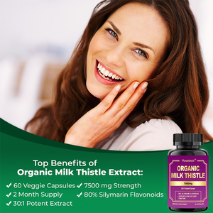 Complément alimentaire certifié GMP, marque privée OEM, végétalien, extrait de chardon-Marie 7500mg, concentration 30:1, capsules pour la purification et la détoxification du foie - Product Image 5
