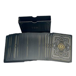 ไพ่โป๊กเกอร์พลาสติกสีดำคุณภาพสูง กันน้ำ ทนทาน ดีไซน์สร้างสรรค์ ชุบทอง สำหรับคาสิโน พร้อมโลโก้สั่งทำ - Product Image 3