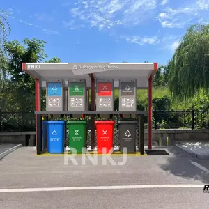 Contenedores de reciclaje personalizados de fábrica al aire libre con contenedor de basura subterráneo y estación de recolección de basura accionada hidráulicamente