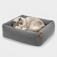 Coussin rond en polaire Sherpa pour chat, anti-anxiété, moelleux, lavable, en peluche, type donut, pour chien, prix d'usine