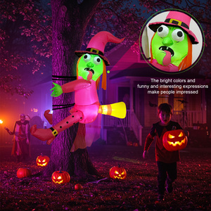 Decoración <span class=keywords><strong>Inflable</strong></span> de <span class=keywords><strong>Bruja</strong></span> Choquando con un Árbol para <span class=keywords><strong>Halloween</strong></span> con Luces LED, Decoración <span class=keywords><strong>Inflable</strong></span> de 1.5 m para Jardín Exterior para Fiesta de <span class=keywords><strong>Halloween</strong></span> - Product Image 5