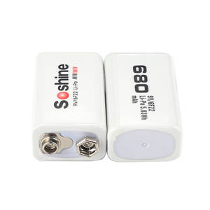 소신 9V 6F22 리튬-PO 충전식 배터리: 680mAh 7.4V 9V 블록 배터리 도매 - Product Image 2