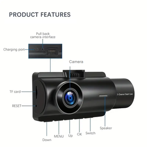 AD308 3 Channel Wifi Dashcam 4k Front Rear Inside Car 3 Camera <strong>Auto</strong> <strong>Electronics</strong> Driving Recorder Dual Lens Dash Cam HD - Product Image 5
