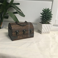 Boîte à bijoux décorative en bois avec couvercle à charnières, coffre au trésor de pirate, boîte à bijoux antique, mini coffre avec serrure à clé pour la maison ou le bureau