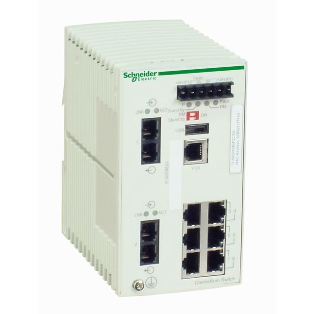 A Brand New Industrial Managed Ethernet Switch Tcsesm083f2cu0 with 8 Ports 2 Fiber for Network Redundancy Plc