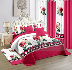 Juego de cama de microfibra King de 12 piezas, incluye cortinas transparentes, alfombra antideslizante, decoración ligera y elegante - Product Image 3