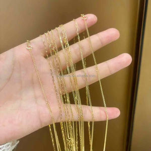 レディース 18K イエローゴールド ABロープ チェーン ネックレス ライトゴールド デザイン 結婚式 婚約 または ギフト用 名前刻印 - Product Image 1