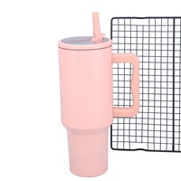 Tasses de voyage isothermes à double paroi en acier inoxydable, gobelets blancs pour sublimation, bouteilles d'eau de 40 oz avec poignée et paille sans BPA