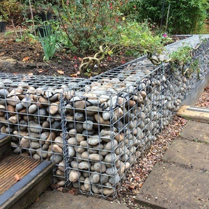Welded Gabion Box Retaining Walls Galvanized <b>Mesh</b> Gabion Basket Stone <b>Wire</b> Cage <b>Garden</b> Fence Black PVC Coated Square - Product Image 5