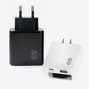 UK/US/EU <b>Plug</b> 65W PD GaN QC3.0 Fast Charger With Retractable USB <b>C</b> Charging Cable 65W <b>Type</b> <b>C</b> Wall <b>Adapter</b> - Product Image 5
