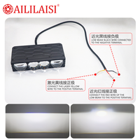 Phare auxiliaire de moto à 4 lentilles, quadruple lentille Bi-LED, faisceau haut/bas, pour grille, antibrouillard, conduite, tout-terrain, lampe extérieure 95W
