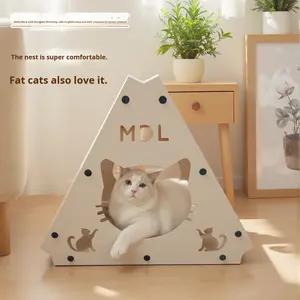 Nido Triangolare Rinforzato e Resistente all'Usura per Gatti, Gioco Due-in-Uno con Tiragraffi e Area per Dormire, Prodotto in Cina - Product Image 6