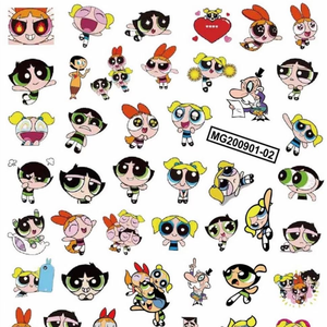Adesivi per Unghie Economici all'Ingrosso, Vendita Calda, <span class=keywords><strong>Powerpuff</strong></span> Girls 3D in Rilievo, Stile Giapponese, Carini, Fai-da-Te, Autoadesivi - Product Image 1