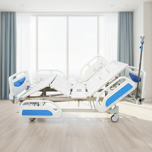 <span class=keywords><strong>Lit</strong></span> <span class=keywords><strong>d</strong></span>'hôpital manuel professionnel à 3 manivelles avec barrières latérales en ABS |   <span class=keywords><strong>Lit</strong></span> médical multifonctionnel pour les soins hospitaliers et à domicile |   Charge de 250 kg - Product Image 1