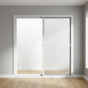 Puerta Corredera Doble de PVC HOFFEN PRO 200x205cm Blanca con Mosquitera para Sótano, Garantía de por Vida, Tailandia - Product Image 2