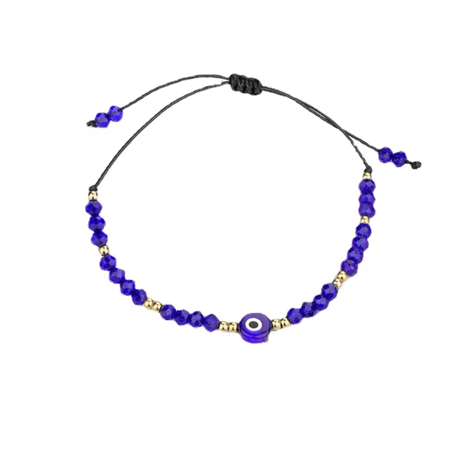 Amulet Evil Nazar Eye Bracelet Handmade Rope Stainless Steel Bead Crystal s for Women Acrylic Weight