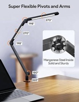 Lampe de table moderne à double source lumineuse avec télécommande, lampe de bureau LED flexible pour l'étude, lampe de lecture électrique simple pour salle de lecture