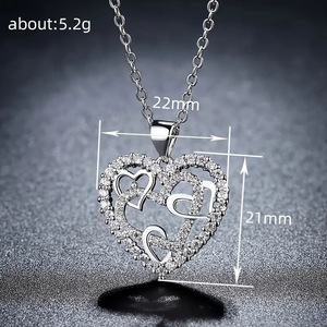 Collana con Ciondolo a Cuore Cavo, Gioiello Creativo con Charm a Battito Cardiaco Avvolto - Product Image 4