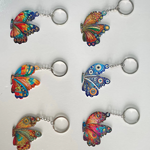 Llaveros de mariposa con pintura artística de diamantes, juego de llaveros de mariposa de doble cara con arte de diamantes, llaveros de mariposa 5D con diamantes - Product Image 1