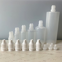 Flacon goutte en plastique LDPE translucide à petite bouche 5ml 10ml 15ml 30ml 50ml 60ml 120ml Flacon compte-gouttes vide compressible pour les yeux