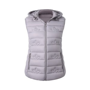 Women Casual Quilted Vest Hooded Sleeveless Zipper Padded Winter Outerwear