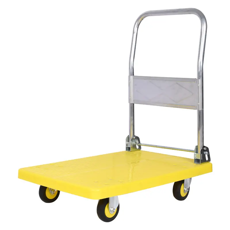 Push cart Dolly plataforma móvil camión de mano 4 ruedas plataforma plegable carro