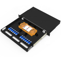 Kualitas tinggi 1U Core 48 Port Spcc 19 inci konektor tahan air untuk FTTH untuk kabel dan Panel Patch serat optik