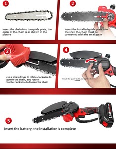 เครื่อ<span class=keywords><strong>ง</strong></span>ตัดแต่<span class=keywords><strong>ง</strong></span>พุ่มไม้ไฟฟ้า FengLi แบบชาร์จได้ ใบมีดสแตนเลส ออกแบบสำหรับคนถนัดขวา ด้ามจับพลาสติก ความสามารถในการตัด 0.63 นิ้ว - Product Image 6
