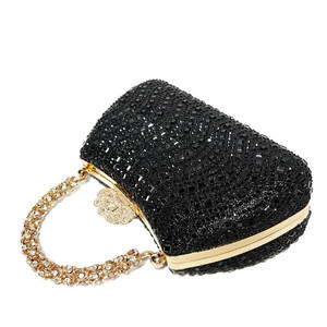 Bolsos de mano de lujo con diamantes de imitación para mujer, bolsos de fiesta de diseñador, bolsos de noche portátiles, bolsos tote y bolsos bandolera para mujer, novedad 2024 - Product Image 3