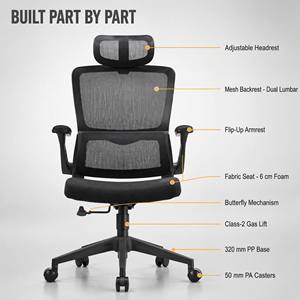 <span class=keywords><strong>Chaise</strong></span> de <span class=keywords><strong>bureau</strong></span> ergonomique de haute qualité avec dossier en maille respirante, réduit la fatigue, idéale pour les longues heures de travail assis - Product Image 5