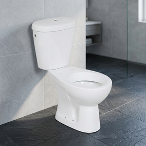 สุขภัณฑ์ราคาถูก ลดราคาพิเศษ โถสุขภัณฑ์แบบ Washdown ทรงสี่เหลี่ยม ระบบ Dual-Flush พร้อมถังเก็บน้ำแบบฝังพื้น ติดตั้งบนพื้น โถสุขภัณฑ์สองช่อง - Product Image 2
