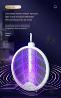 Matamoscas Eléctrico Plegable Recargable con Luz Atrapa Moscas, Lámpara Trampa para Moscas, Máquina Antimosquitos