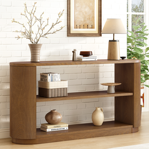 Modern Solid Wood Entryway <b>Console</b> <b>Table</b> with Open Shelves-Multi-Functional Storage for Living Room & Hallway Home Furniture - Product Image 5