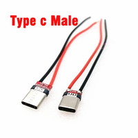 Micro USB Tipo-C 2Pin Horizontal / Vertical 2P Placa enchufable macho soldada simple Conector de carga rápida de 2P
