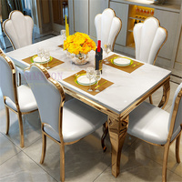 Table de salle à manger moderne en acier inoxydable pour 10 personnes, idéale pour les banquets de mariage en extérieur et les événements en salon d'hôtel