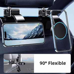 Z292 Multifunctional Magnetic Flexible Adjustable Height Car Seat Headrest Phone Holder with Hanging <b>Hooks</b> for Universal - Product Image 6