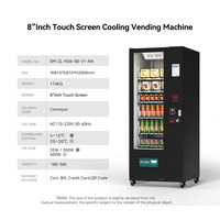 Nueva máquina expendedora tipo correa de tendencia, 36 ranuras, máquinas expendedoras comerciales automáticas de alimentos frescos, pasteles, verduras y frutas a la venta