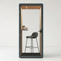 Cabine de bureau modulaire insonorisée - Espace de réunion acoustique - Bureau à hauteur réglable - Éclairage LED - Construction en acier durable pour un environnement moderne