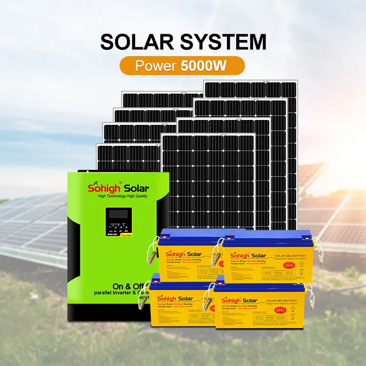 solar panel kit set for home 5000w panel solar kit complete solat panel system solar power plant photovoltaic