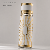 Flacon de parfum vide personnalisé 250 ml, noir mat, cylindrique, avec capuchon métallique gaufré, atomiseur rechargeable en gros, logo personnalisé