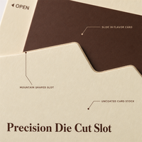Boîte à cartes pliable personnalisée avec fente découpée en forme de montagne pour cartes de saveurs interchangeables