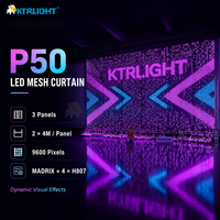 Écran LED transparent en maille P50, fabricant d'écrans LED pour scène, événements et expositions avec système de contrôle MADRIX
