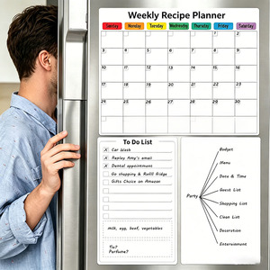 <span class=keywords><strong>Calendrier</strong></span> magnétique pour réfrigérateur avec impression personnalisée, autocollant, effaçable <span class=keywords><strong>à</strong></span> sec, menu de cuisine quotidien, planificateur de recettes, revêtement UV magnétique - Product Image 6