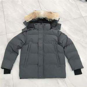 معطف شتوي رجالي كندي مبطن بالريش مع غطاء للرأس مقاوم للماء وسحاب للملابس الرسمية الخارجية - Product Image 4