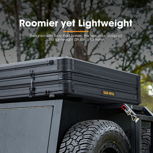 SAN HIMA Aluminum Hard Car Rooftop <b>Tents</b> with Led Strip Light Quick Setup Waterproof Hardtop Roof Top <b>Tent</b> for 4x4 Camping - Product Image 2