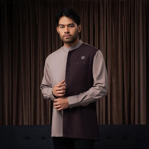 Camisa Timeless Harmony Adam Luxe Koko con Cuello Shanghai para Hombres Musulmanes, Estilo Formal y Casual - Product Image 1