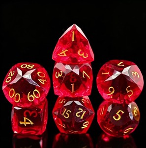 Jeu de dés polyédriques en cristal taillé pour les jeux de rôle de table et de société - Product Image 2